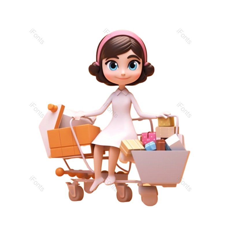 美女图片,插画元素,可爱风PNG,商店免抠素材